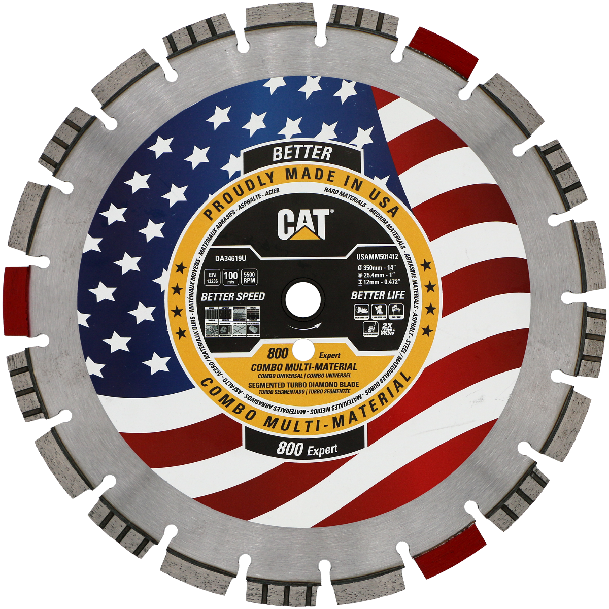 DA34615U (CAT Diamond) | 800 Expert - Hard Materials Turbo Segmented Diamond Blade
