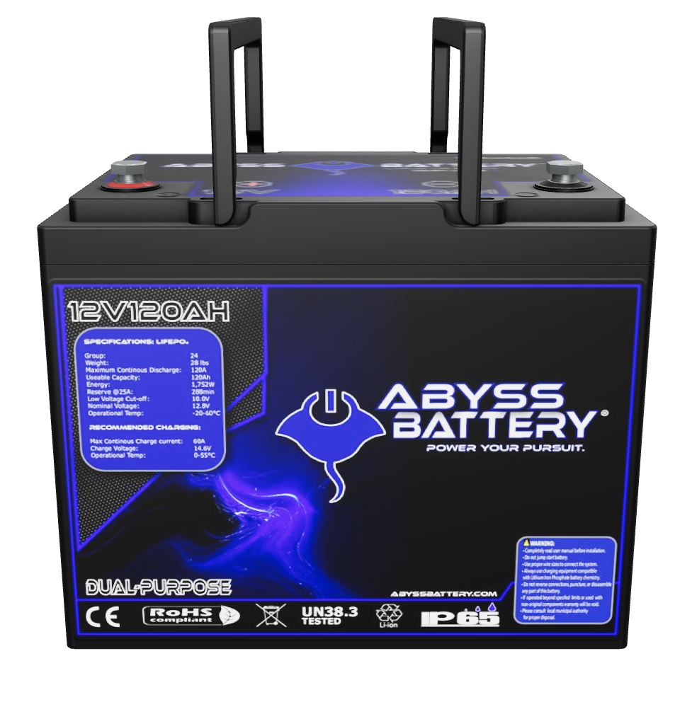 AB-12V120-BT - ABYSS® 12V 120Ah Dual Purpose Lithium Marine Battery