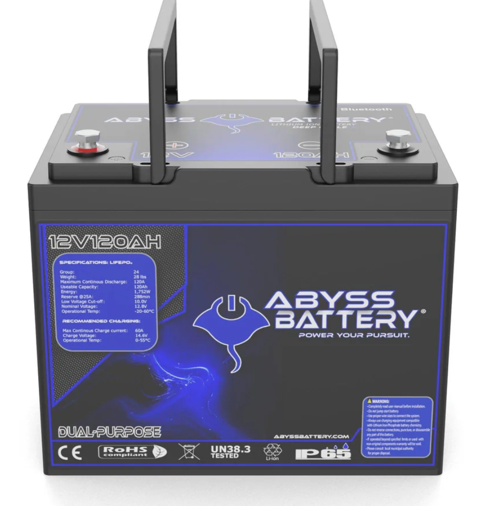 AB-12V120-BT - ABYSS® 12V 120Ah Dual Purpose Lithium Marine Battery