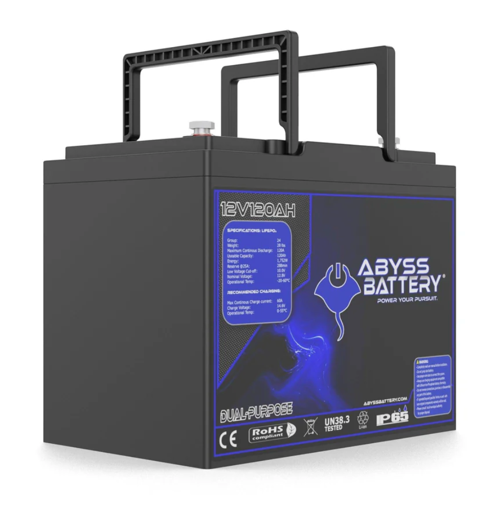 AB-12V120-BT - ABYSS® 12V 120Ah Dual Purpose Lithium Marine Battery