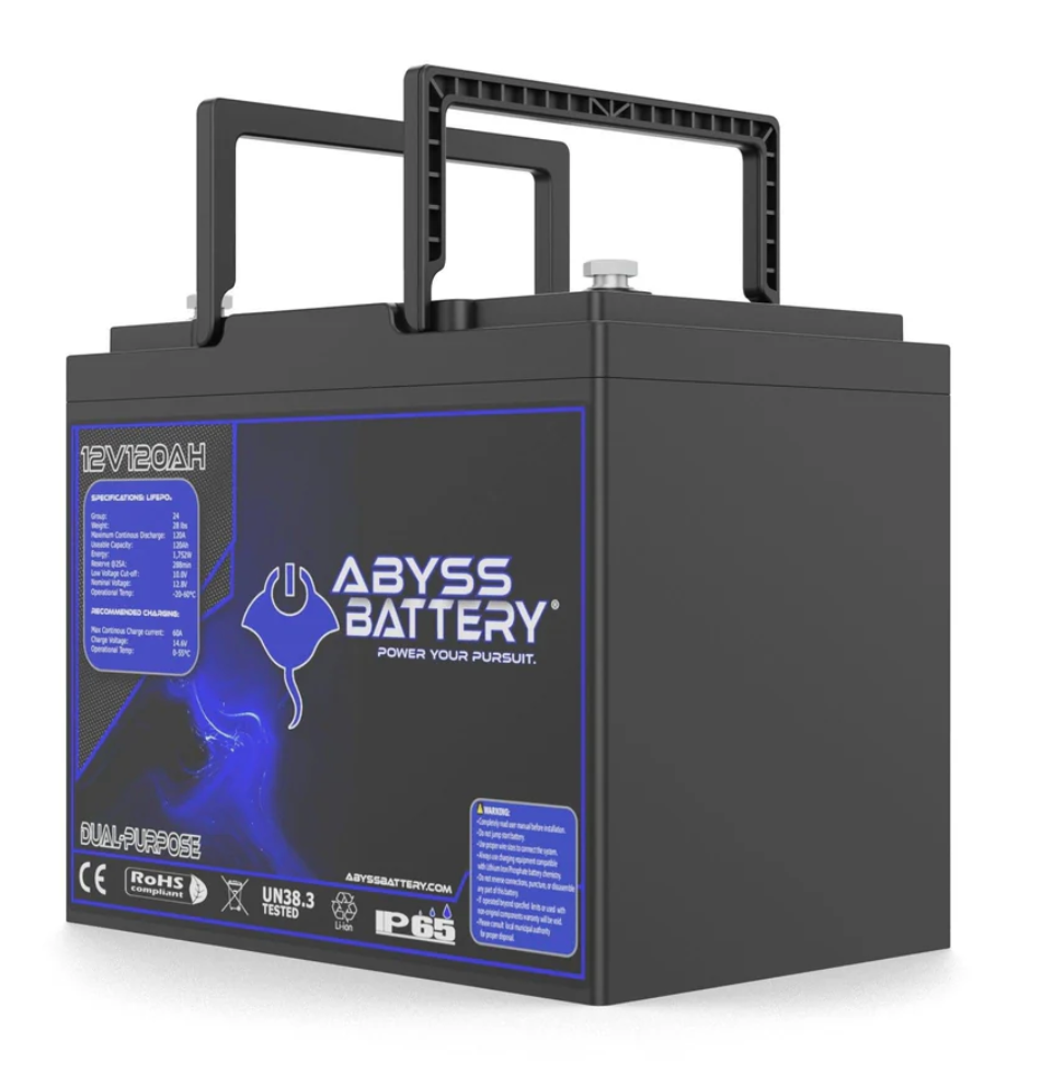AB-12V120-BT - ABYSS® 12V 120Ah Dual Purpose Lithium Marine Battery
