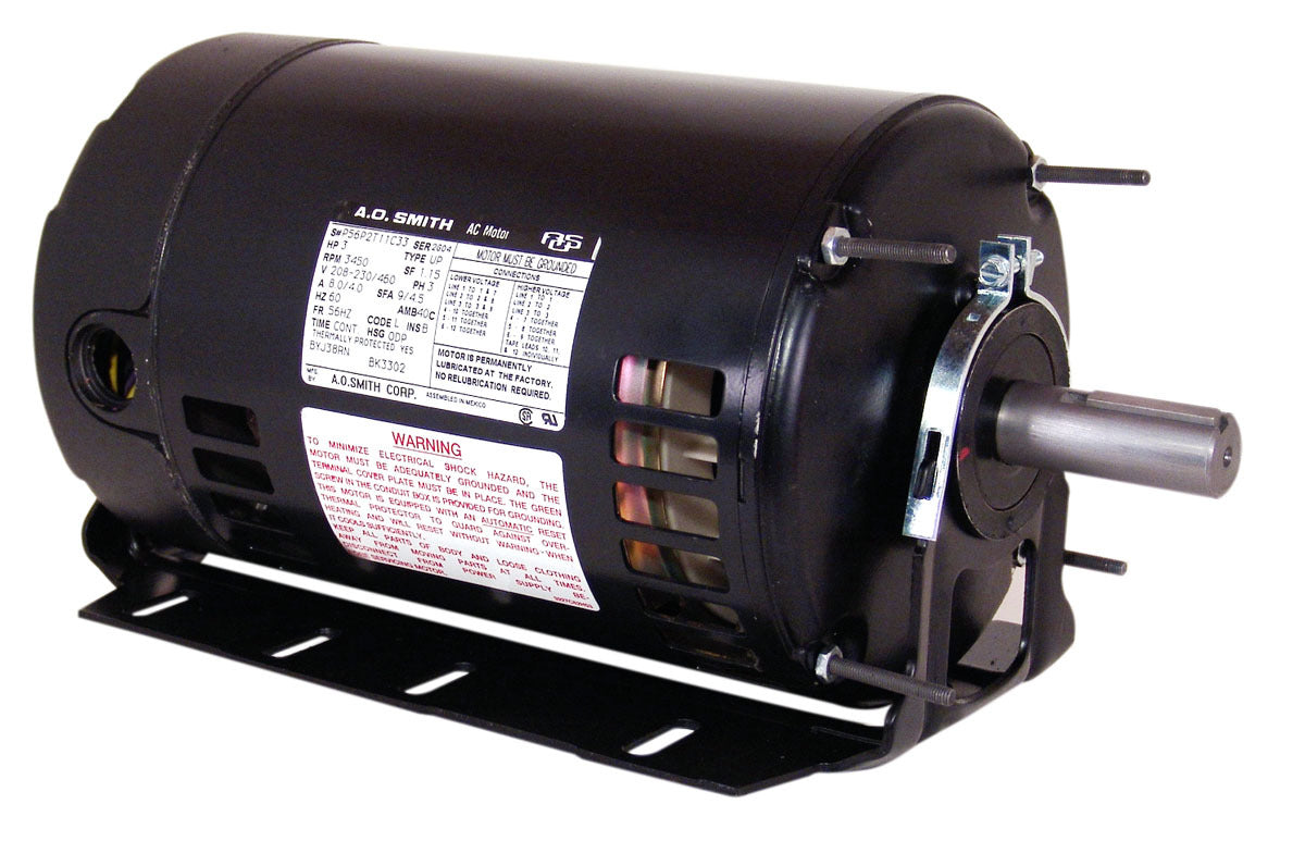 BK3054V1 (Century) | Fan And Blower Motor | 0.5 HP | 3 Phase | ODP | 1725 RPM | 208-230/460 Volts