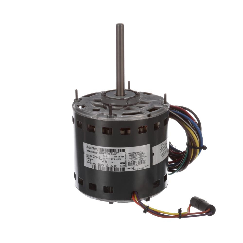 G3588C (Genteq) | Direct Drive Blower Motor | 0.5 HP | 1 Phase | OAO | 1075 RPM | 208-230 Volts