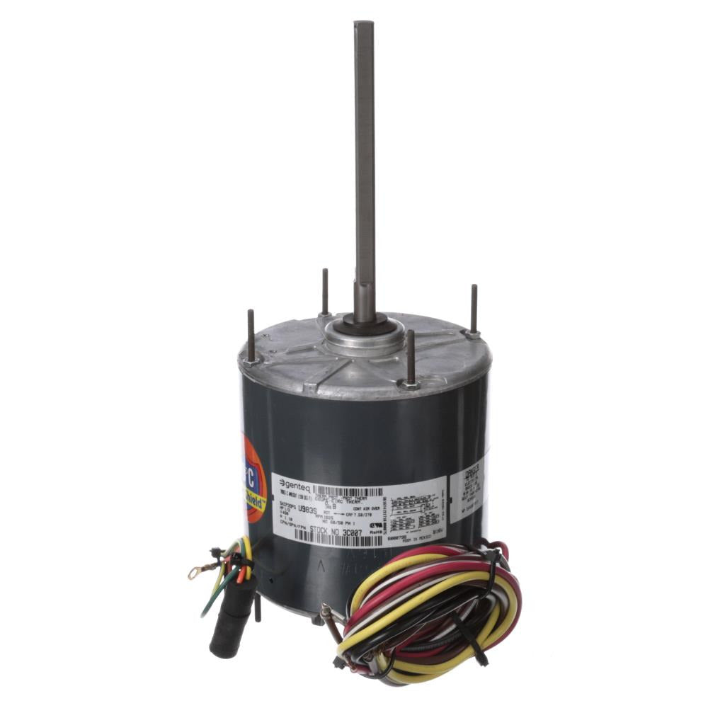 G3C007 (Genteq) | Condenser Fan Motor | 0.5 HP | 1 Phase | OAO | 1625 RPM | 460 Volts