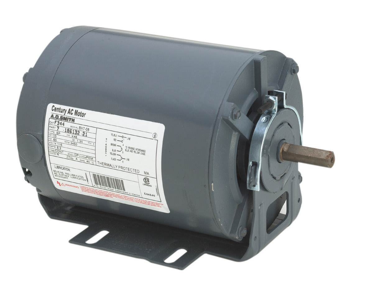 GF2014 (Century) | Fan And Blower Motor | 0.17 HP | 1 Phase | Open Air Over | 1725 RPM | 115 Volts
