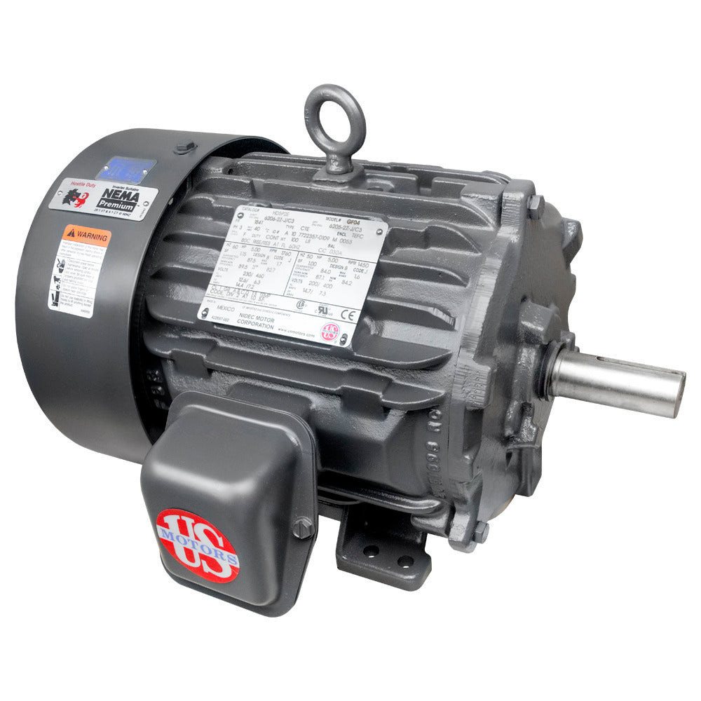 HD2P2E (US Motors/Nidec) | GeneralPurposeMotor | 2 HP | 3 Phase | TEFC | 1750 RPM | 230/460 Volts