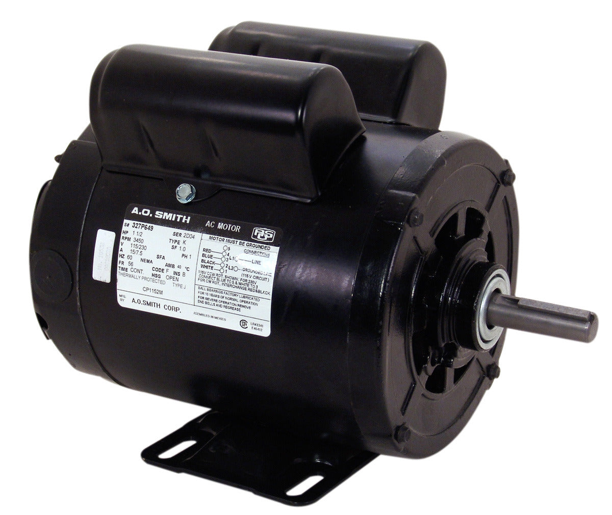 PD6104AV2 (Century) | Poultry Fan Motor | 1 HP | 1 Phase | TEAO | 1725/1425 RPM | 115/230 Volts