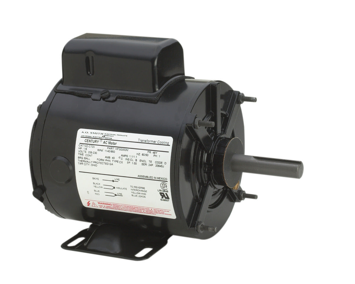 UC723 (Century) | Transformer Cooling Motor | 0.33 HP | 1 Phase | TEAO | 1140 RPM | 208-230 Volts