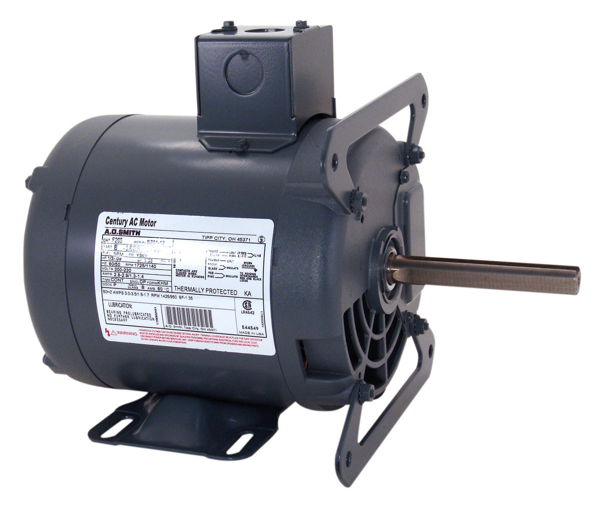 UF266 (Century) | Convection Oven Motor | 0.33 HP | 1 Phase | ODP | 1725/1425 RPM | 100-115/200-230 Volts