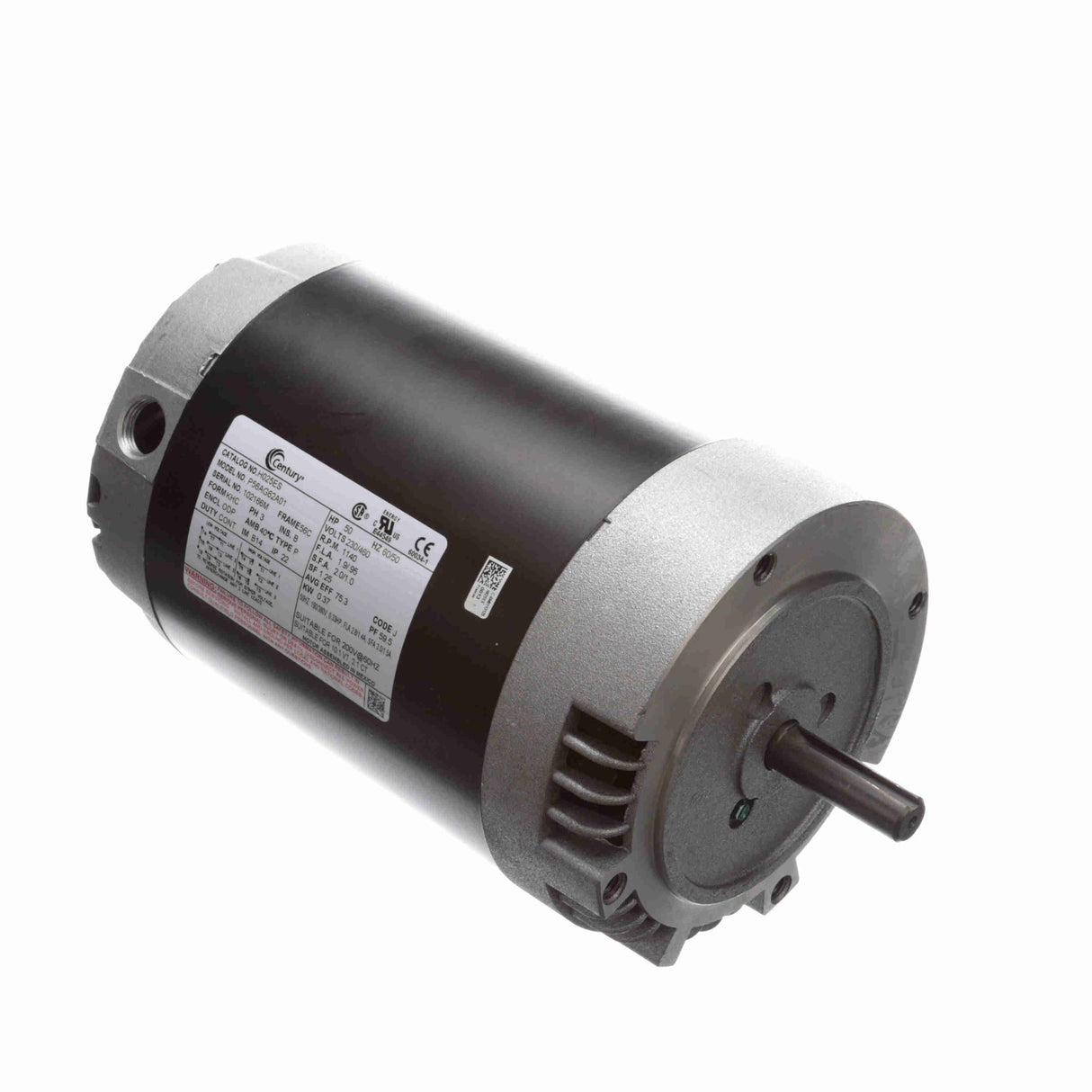 UH025ES (Century) | General Purpose Motor | 0.5 HP | 3 Phase | ODP | 1140 RPM | 230/460 Volts