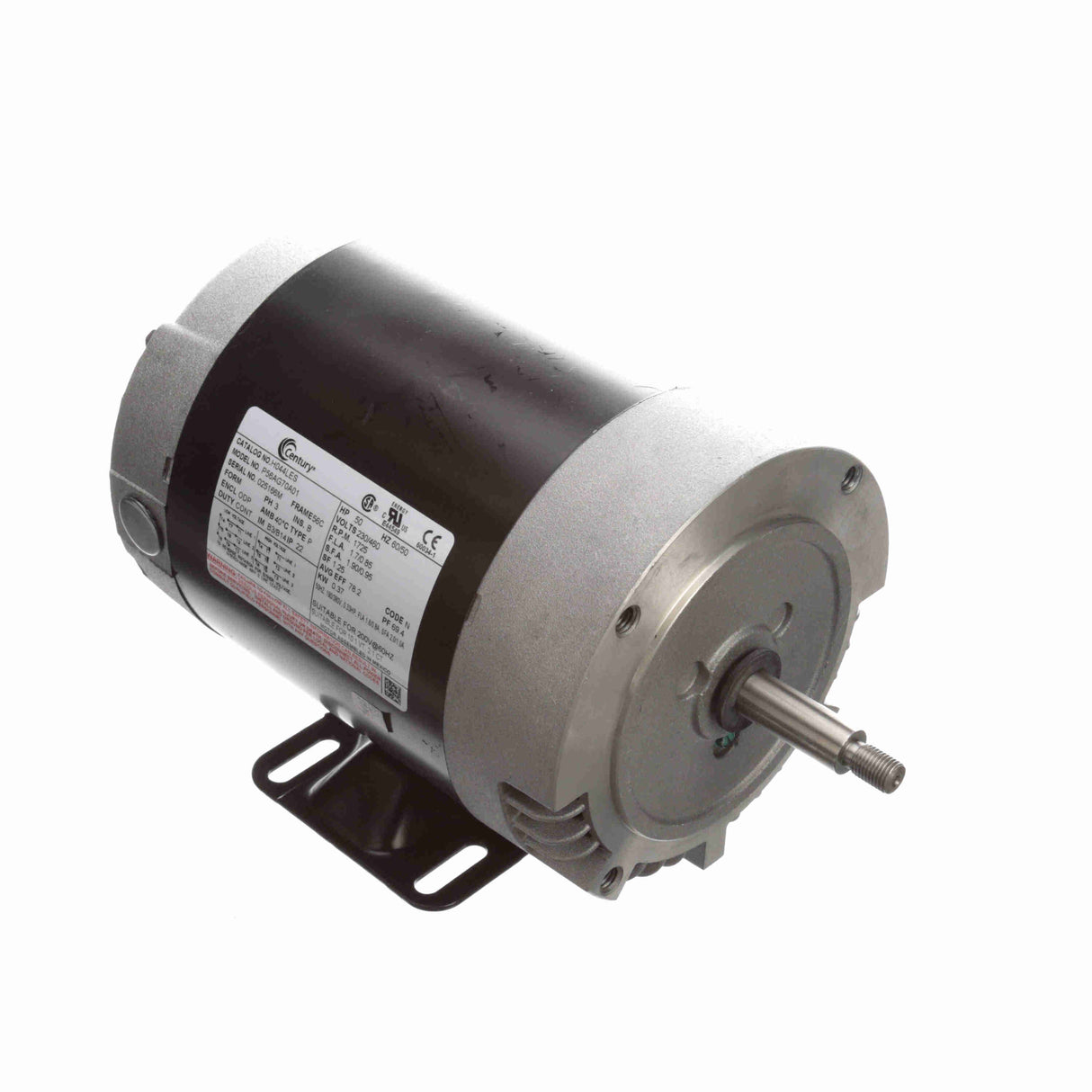UH044LES (Century) | General Purpose Motor | 0.5 HP | 3 Phase | ODP | 1725 RPM | 230/460 Volts