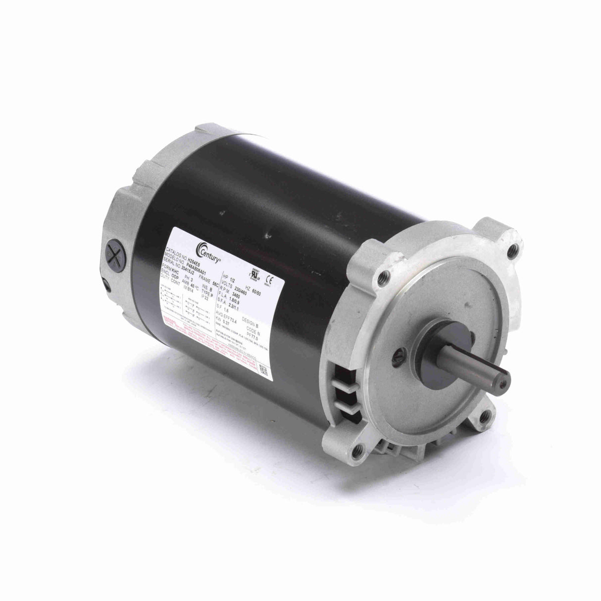 UH254ES (Century) | General Purpose Motor | 0.5 HP | 3 Phase | ODP | 3450 RPM | 230/460 Volts