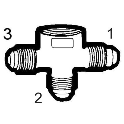 Brs FEM455-68 (Holyoke) | 3/8X1/2FPT Flare Cross | Tube to Female Pipe Cross Adapter | 3/8 X 1/2FPT
