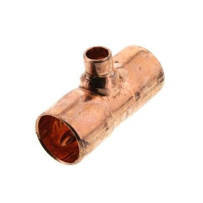 CU 611R 3/4 X 3/4 X 1/2 (Mueller) | Tee C X C X C ID (111R-KKF) | Copper Fittings | Reducing Tee | 3/4 X 3/4 X 1/2
