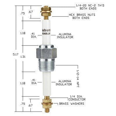 F-240LLH (Auburn) | Auburn Feed-Through Electrode | Electrode
