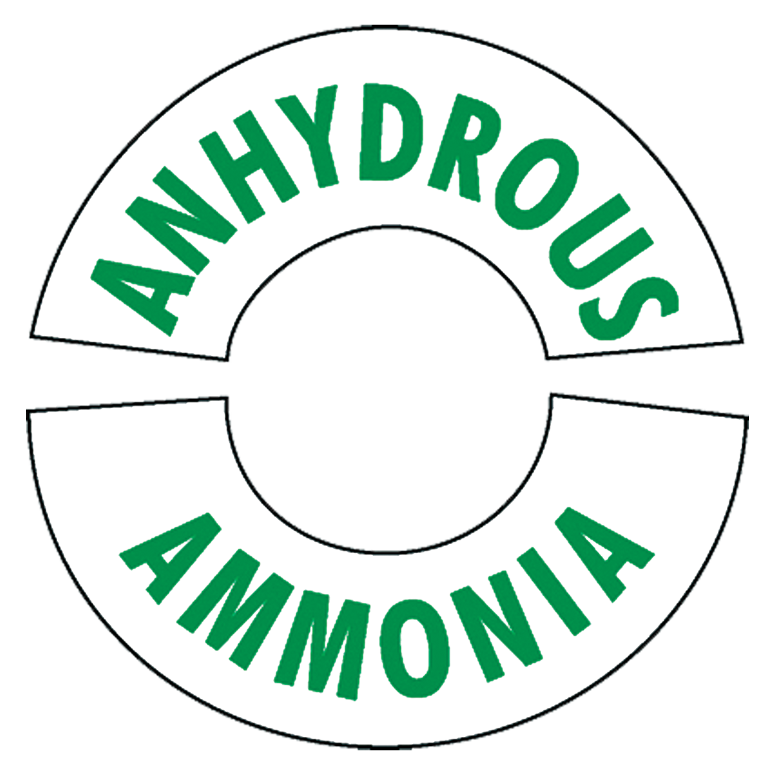 48235G (Mid America Graphics) Decal-Anhyd Amm 4 Curv Grn Letrs On Wht