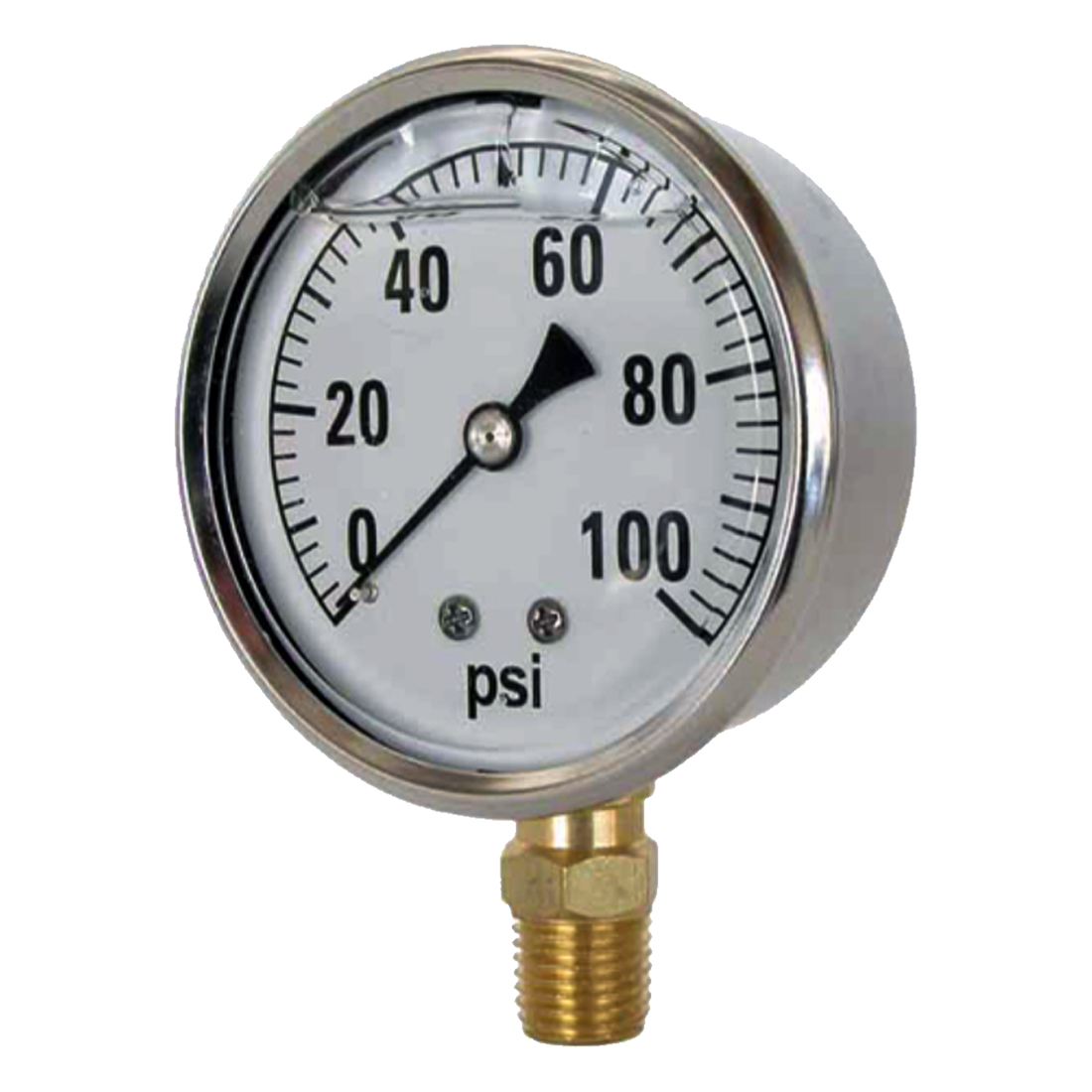 4141GXB100 | Gauge-1/4 Mpt Br Btm Mt 4 Liq 0-100Psi