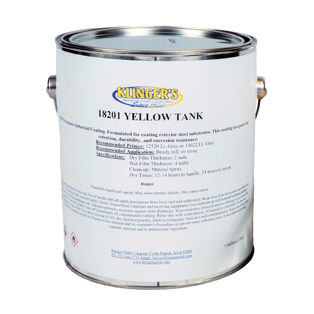 K18201 (Klinger Paint) Paint-Klinger Yellow Tank Enamel Gal