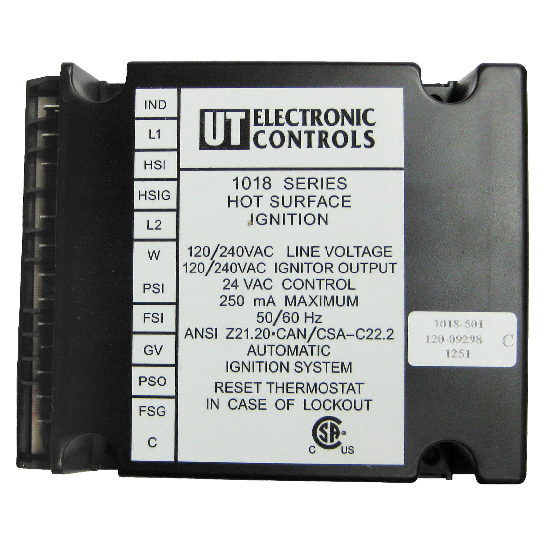 509298 (L.B. White) Control-Hot Surface Ignition