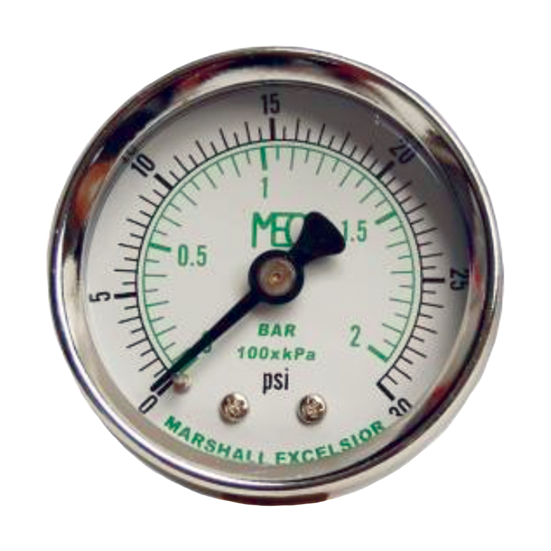MEJ516 (Marshall Excelsior) Gauge-1/4 Mpt Br Bck Mt 2 Stl Dr 0-300Ps