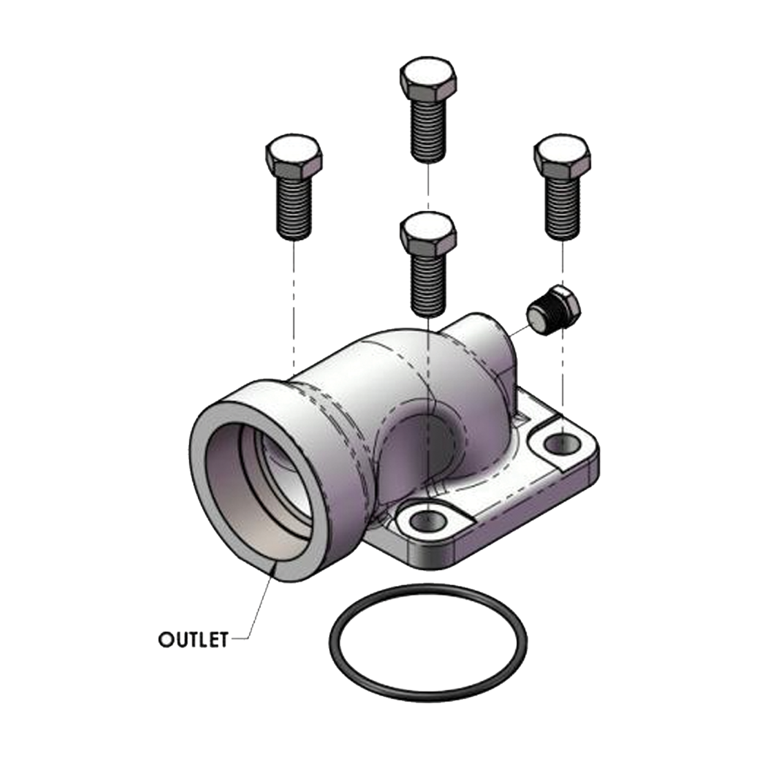 MEP841-16 (Marshall Excelsior) Kit-Flg 2 Skt Weld 90 Deg Elb Blts & Org