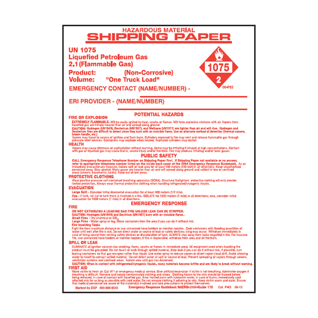 P83 (Douglass) Papers-Shipping 1075 One Truck Load