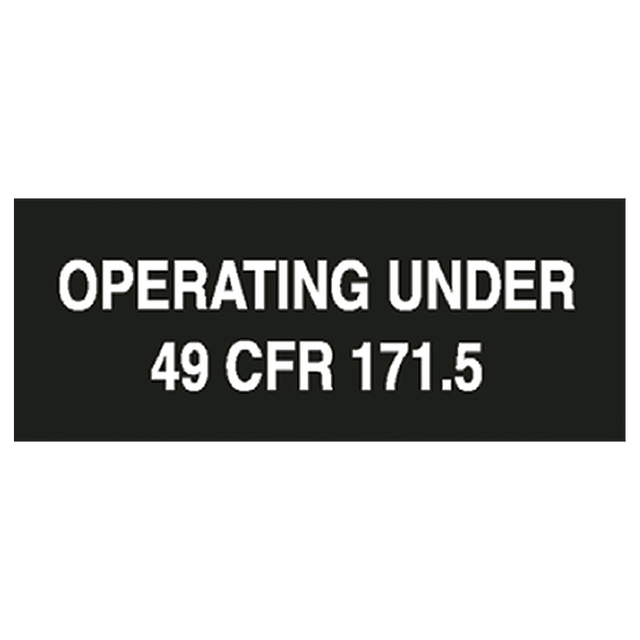 V109 (Douglass) Decal-Vinyl Operating Under 49Cfr