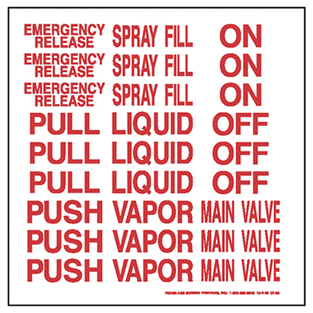 V45 (Douglass) Decal-Vinyl Id Label Set Bulk Trucks