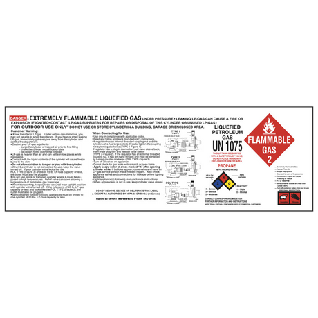 V56-R (Douglass) Decal-Vinyl Propane Hazard 4 Colors