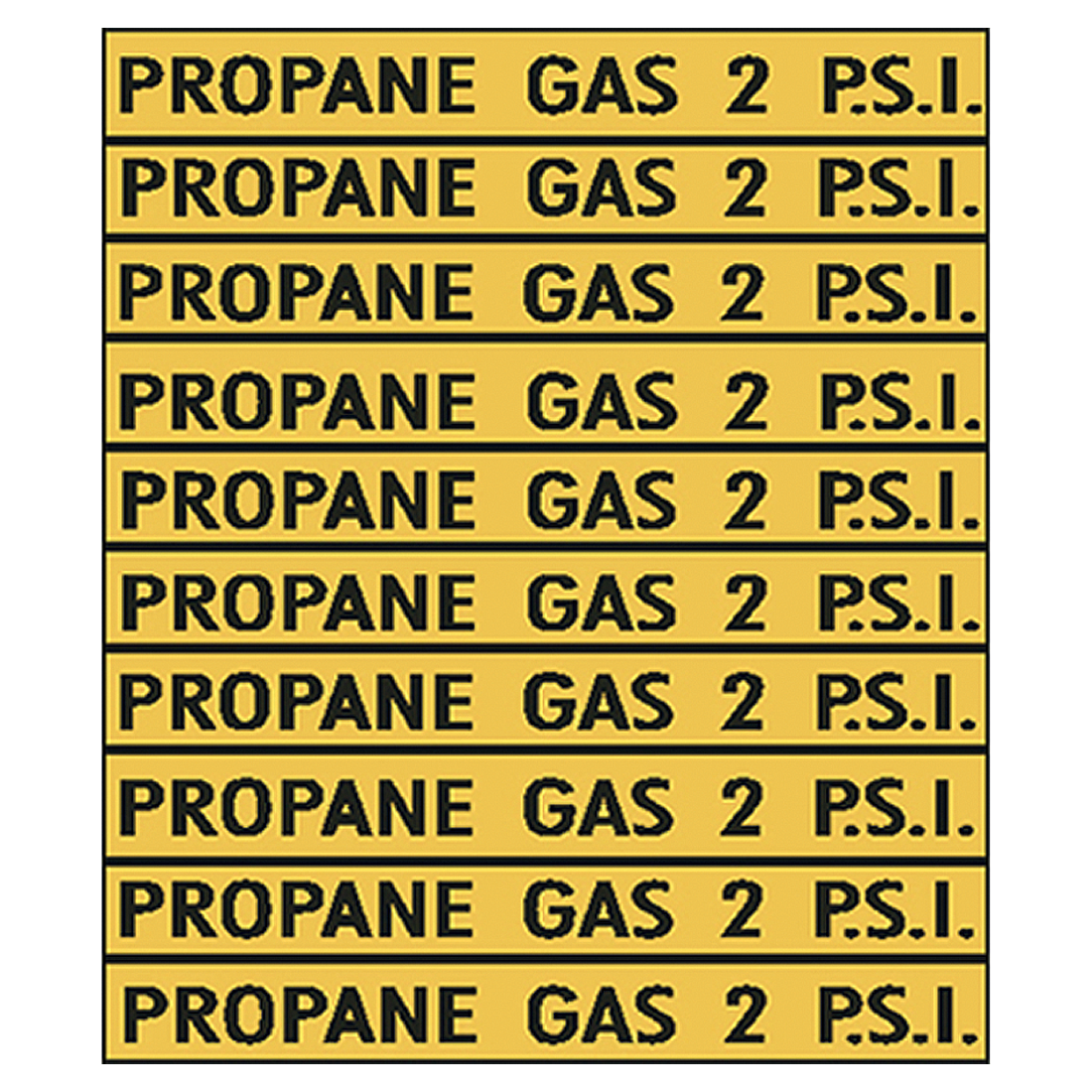 V62 (Douglass) Decal-Vinyl Propane Gas 2 Psi 10/Sheet