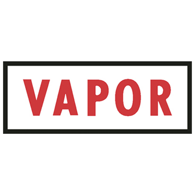 V91 (Douglass) Decal-Vinyl Vapor Label Red/Wht 4 X 1