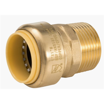 38807 (Zoomlockpush) | Male Adptr 1-1/4 Push X MPT | Push Water Fittings | Male Adapter | Push x FPT | 1-1/4