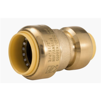 38027 (Zoomlockpush) | 1x3/4 Push Fit Coupling L.F. | Push Water Fittings | Coupling - Reducing | Push | 1 X 3/4