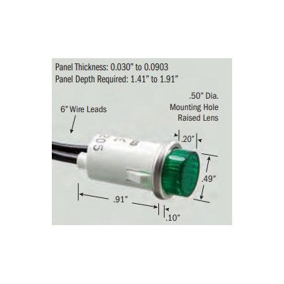SL532136 (Selecta Switch) | 1/2 125V Green Flush Lensselec | Wire