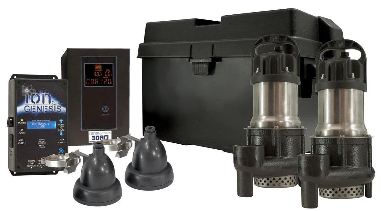 MET20266-b (Ion Technologies) | 35ACi-Deluxe-b (2-1/3 HP) - Dual Pump Battery Backup AC System