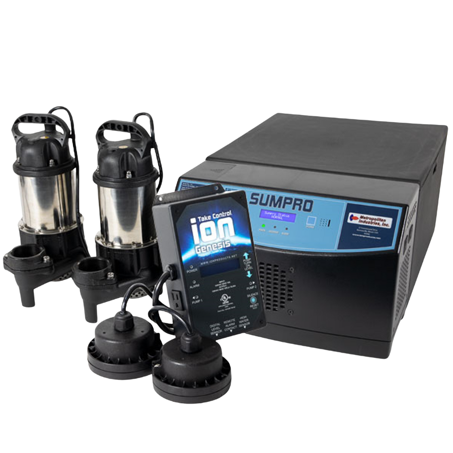 iSP30239 (Ion Technologies) | Sumpro Platinum Genesis (2- 3/4 HP) - Dual Pump Battery Backup AC System