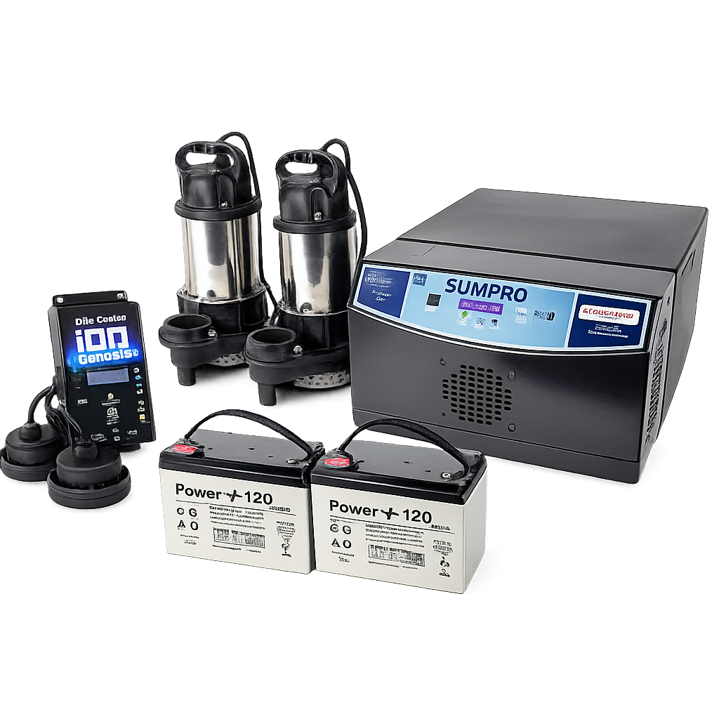 Sumpro Platinum Genesis Dual Pump AC Backup System (Batteries Included) - iSP20239-b