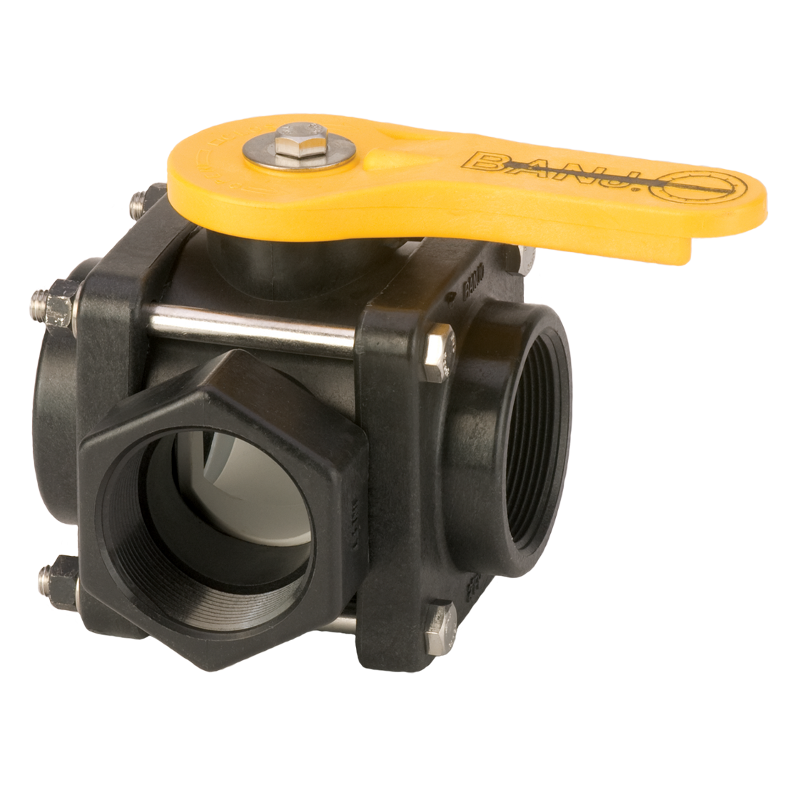 V200SL (Banjo) Valve-Ball 2 3-Way Side Load Poly
