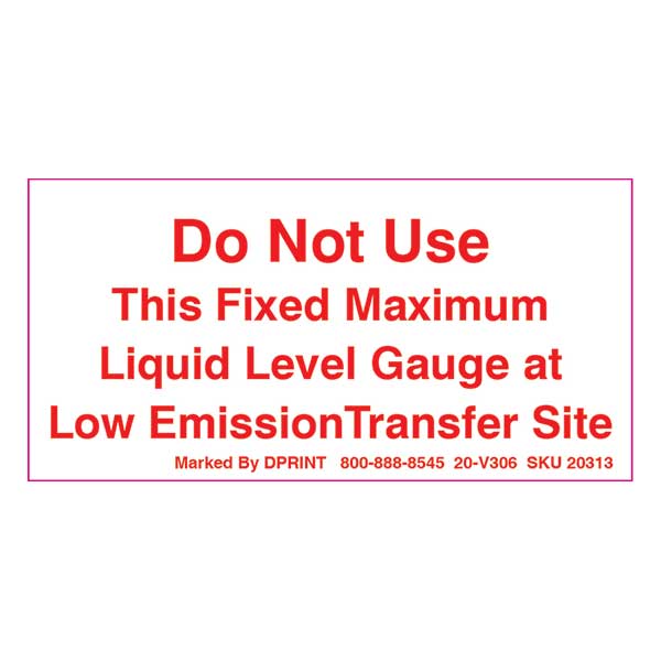 Dprint Part (20-V306) Vinyl Decal 2 In. X 4 In. Red On White