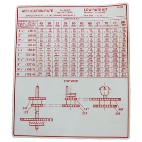 WR19499 (AGCO Parts) Decal-Appl Rate S200/S500 40 Sprd11L Low