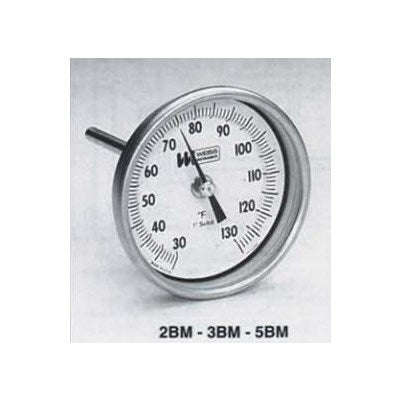 3BM4 0-200 2B (Weiss) | Thermometer 3 Face | 4 Ins 0-200F | Bimetal Temp Gauge