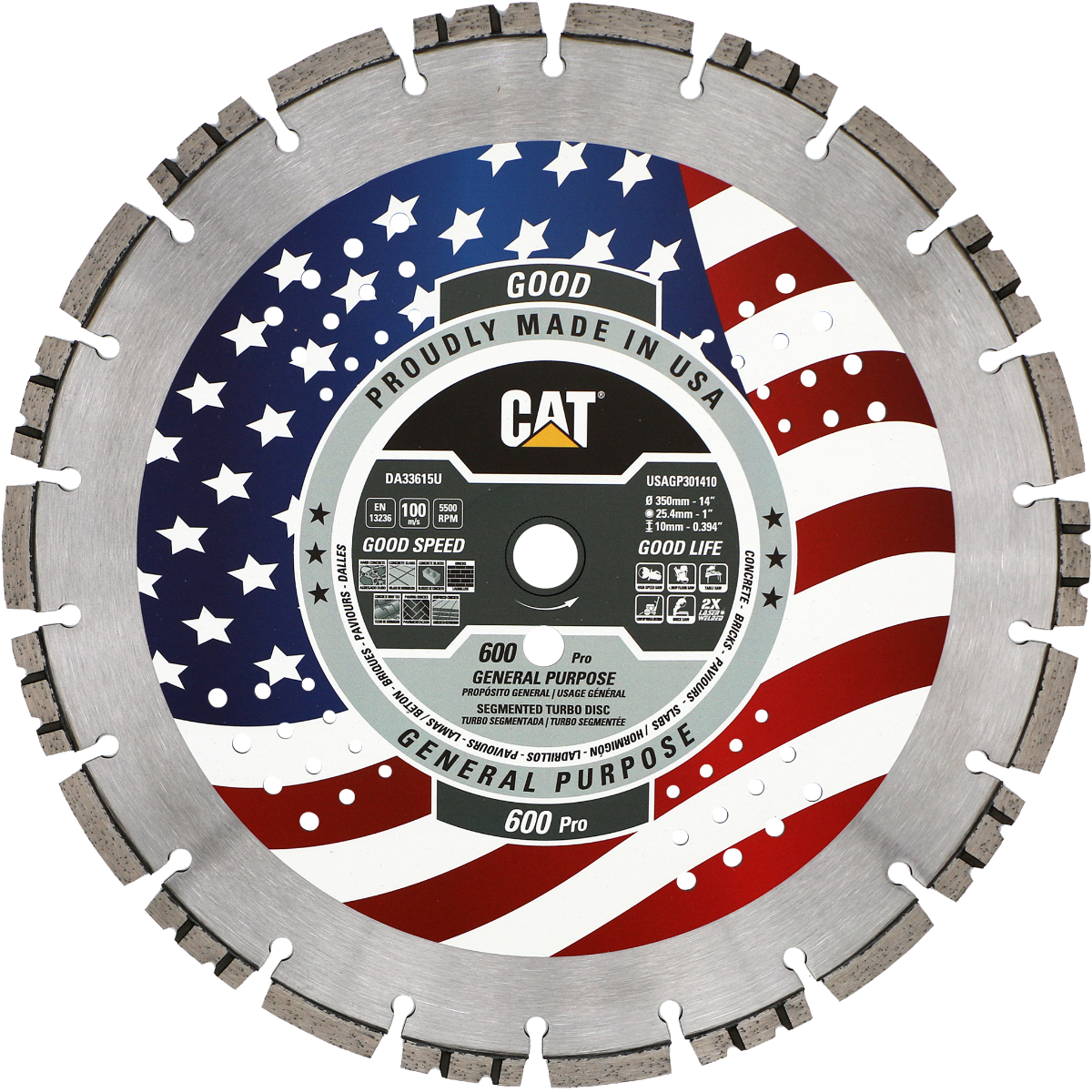 DA33615U (CAT Diamond) | 600 Pro - General Purpose Turbo Segmented Diamond Blade