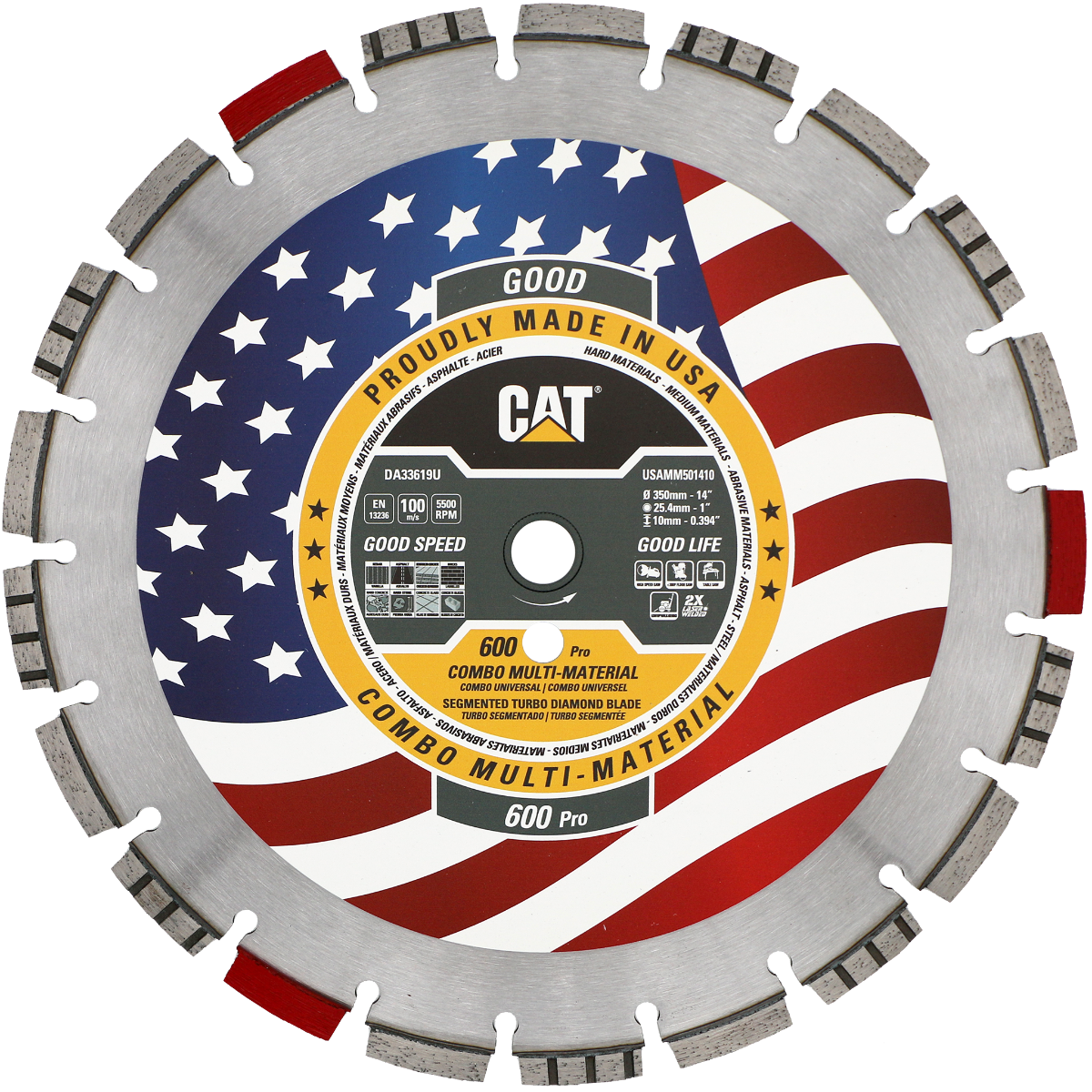 DA33619U (CAT Diamond) | 600 Pro - General Purpose Turbo Segmented Diamond Blade