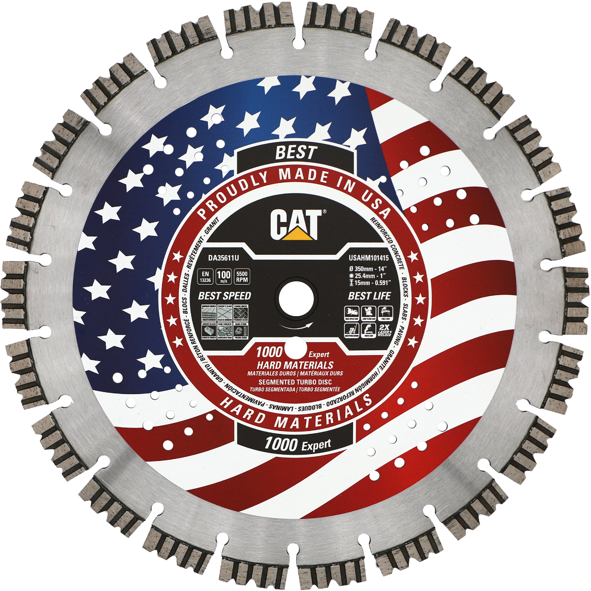 DA35611U (CAT Diamond) | 1000 Expert - Hard Materials Turbo Segmented Diamond Blade