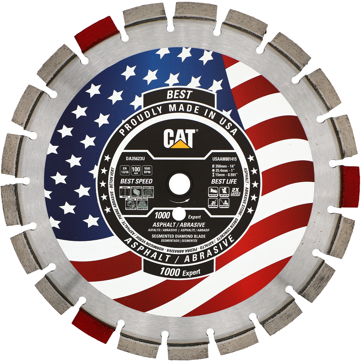 DA35623U (CAT Diamond) | 1000 Expert - Hard Materials Turbo Segmented Diamond Blade