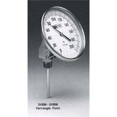 5VBM4 0-500 2V (Weiss) | Thermometer 5 Face | 4 Ins 0-500F | Bimetal Temp Gauge