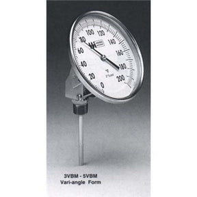 5VBM6 0-1000 2V (Weiss) | Thermometer 5 Face | 6 Ins 0-1000F | Bimetal Temp Gauge
