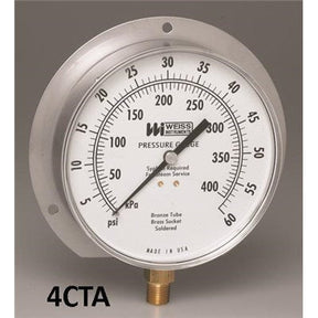 4CTA 0-30# 4L (Weiss) | Gauge 0-30# 4 Face W/ Flange | Standard Pressure Gauge | 1/4