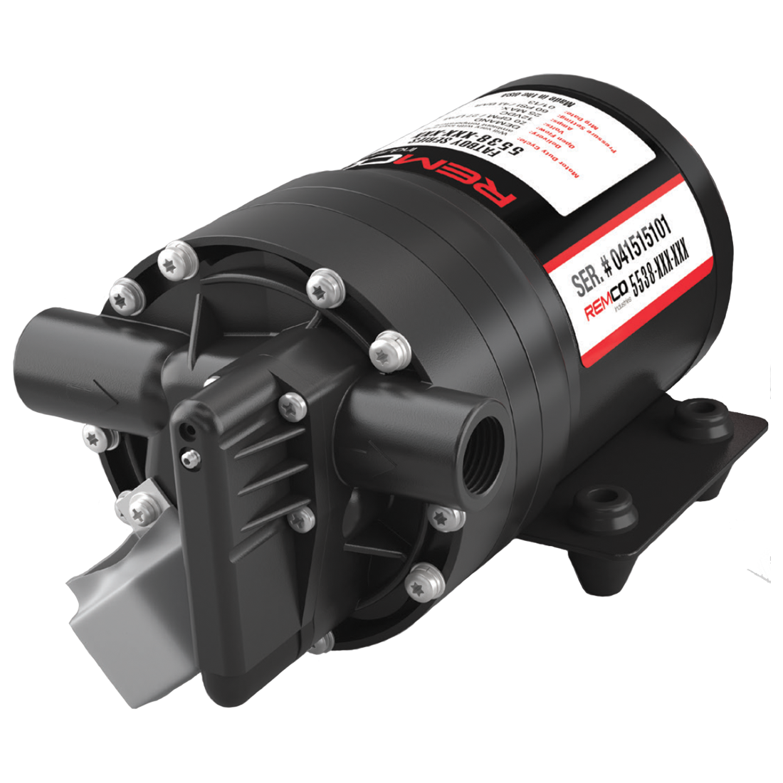 5538-2E1-94A (Remco) Pump-12V 7Gpm 60Psi Byps 1/2Fpt Pors Fkm
