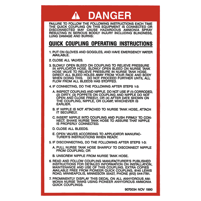 9070034 | Decal-Nh3 Qck Coupling Operator Inst
